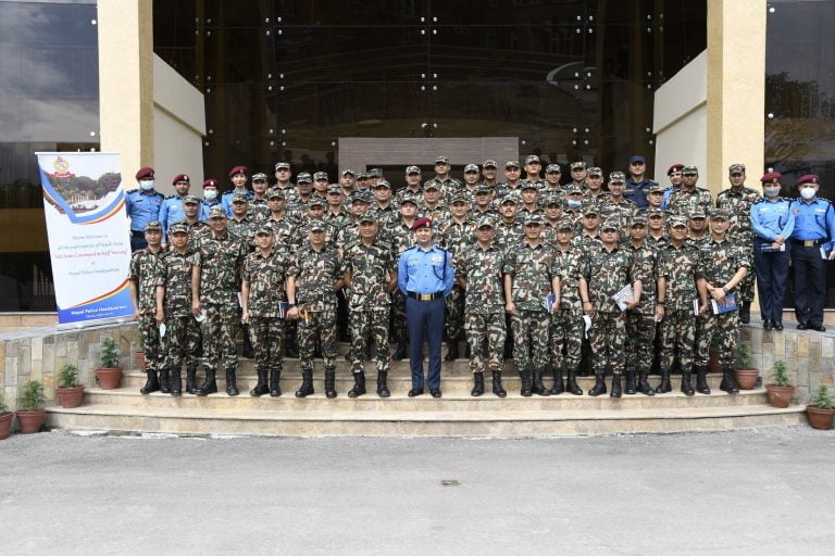 नेपाली सेनाका तालिमरत अधिकृतहरूबाट प्रहरी प्रधान कार्यालयको अवलोकन भ्रमण