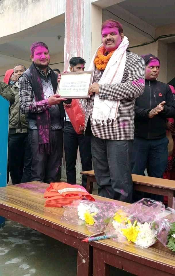 प्रधानाध्यापक बर्णबाल को भब्य स्वागत