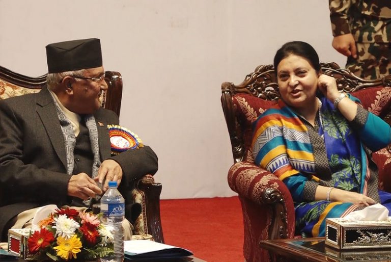 ओलीजस्तै राष्ट्रपतिको ‘कुर्सी भाँच्‍ने’ योजनामा विद्या भण्डारी